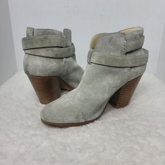 Rag & Bone Harrow Women's Boots  Size 9.5 Gray Suede  Ankle Bootie Italy Made - Picture 5 of 11